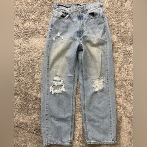 BDG Urban Outfitters Trendy HighRise Loose Baggy Jeans Distressed Woman Size 28